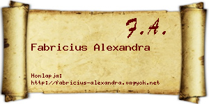 Fabricius Alexandra névjegykártya